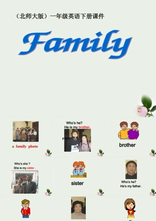一年级英语下册 Unit 10Family(1)课件 北师大版