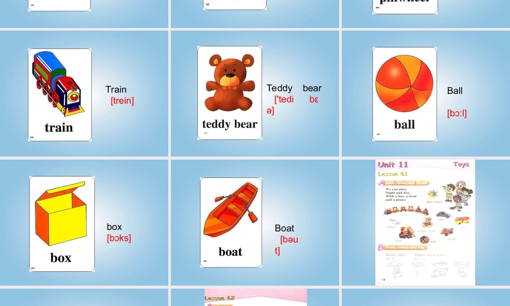 一年级英语下册 Unit 11 Lesson 61-63课件 人教新起点