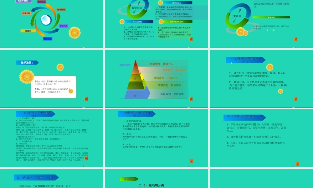 一年级科学下册 动物 2.6《给动物分类》课件 教科版-教科版小学一年级下册自然科学课件