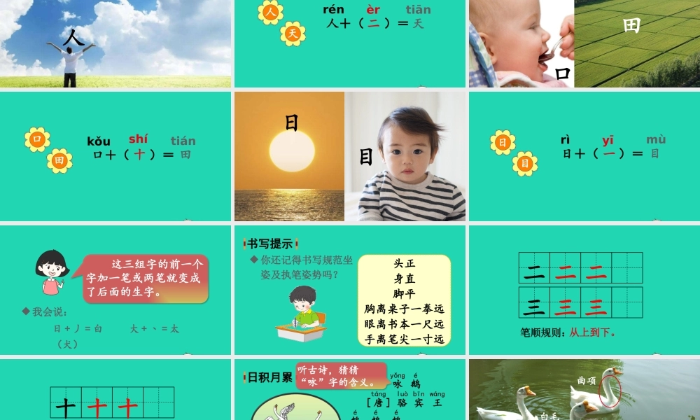 一年级语文上册 识字（一）语文园地一课件+素材 新人教版