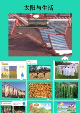 一年级科学下册 太阳和月亮 7 太阳与生活课件 冀教版-冀教版小学一年级下册自然科学课件