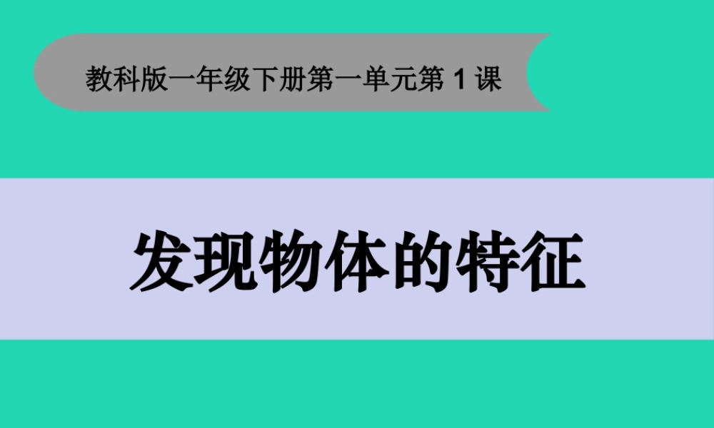 一年级科学下册 我们周围的物体 1.1《发现物体的特征》课件1 教科版-教科版小学一年级下册自然科学课件