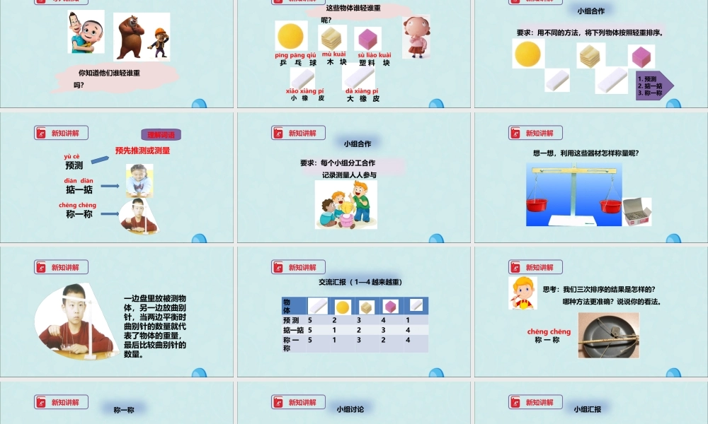 一年级科学下册 我们周围的物体 1.2《谁轻谁重》课件 教科版-教科版小学一年级下册自然科学课件