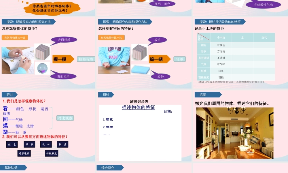 一年级科学下册 我们周围的物体 1发现物体的特征课件 教科版-教科版小学一年级下册自然科学课件