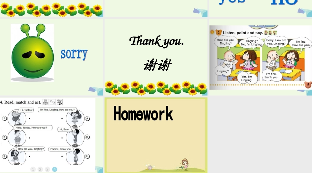 一年级英语上册 Module 1 Unit 2 How are you课件2 外研版（一起）-外研版小学一年级上册英语课件