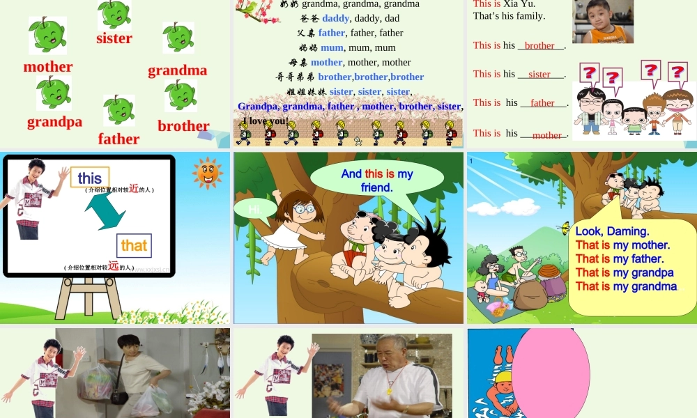 一年级英语上册 Module 10 Unit 1 That is my father课件2 外研版（一起）-外研版小学一年级上册英语课件