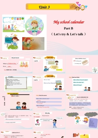 2020春五年级英语下册 Unit 3 My school calendar Part B Let's try Let's talk课件+素材 人教PEP版