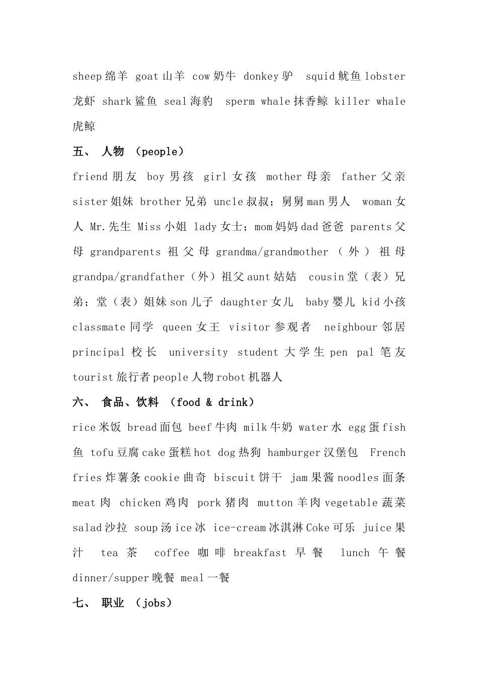 小学英语必须掌握的27类单词汇总_第2页