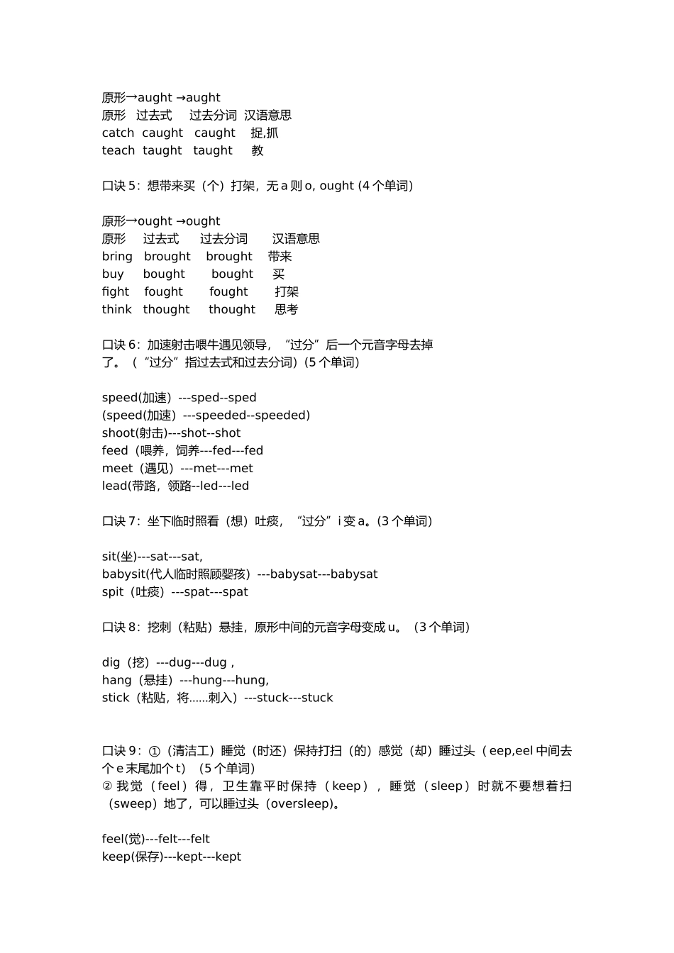 小学英语不规则动词记忆口诀总结_第2页