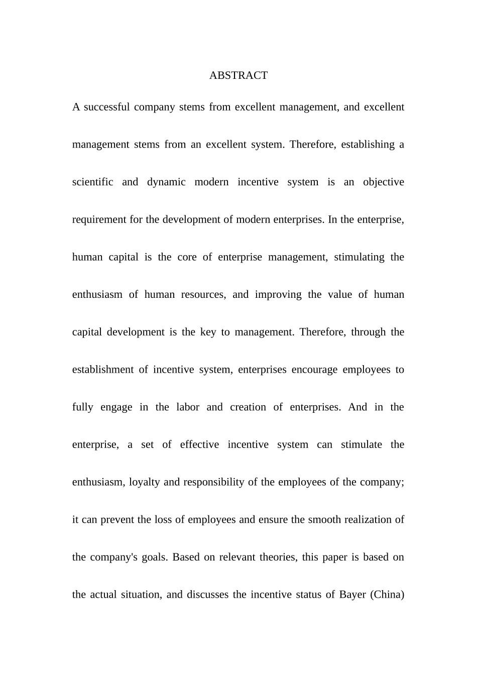拜耳公司的激励方法浅析分析研究  人力资源管理专业_第2页