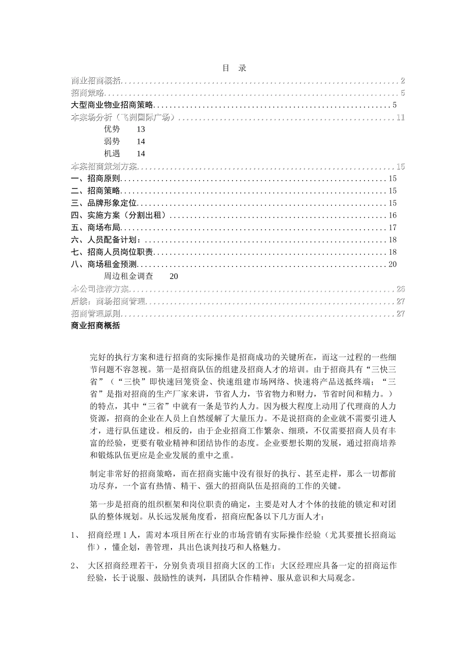 房地产精品文档商业招商策划书_第1页