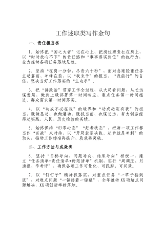 工作述职类写作金句