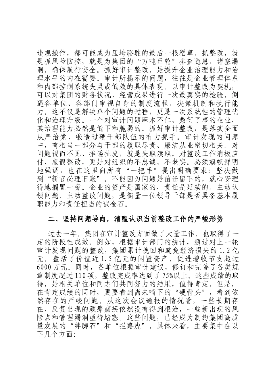在2025年集团审计整改工作会上的讲话_第2页