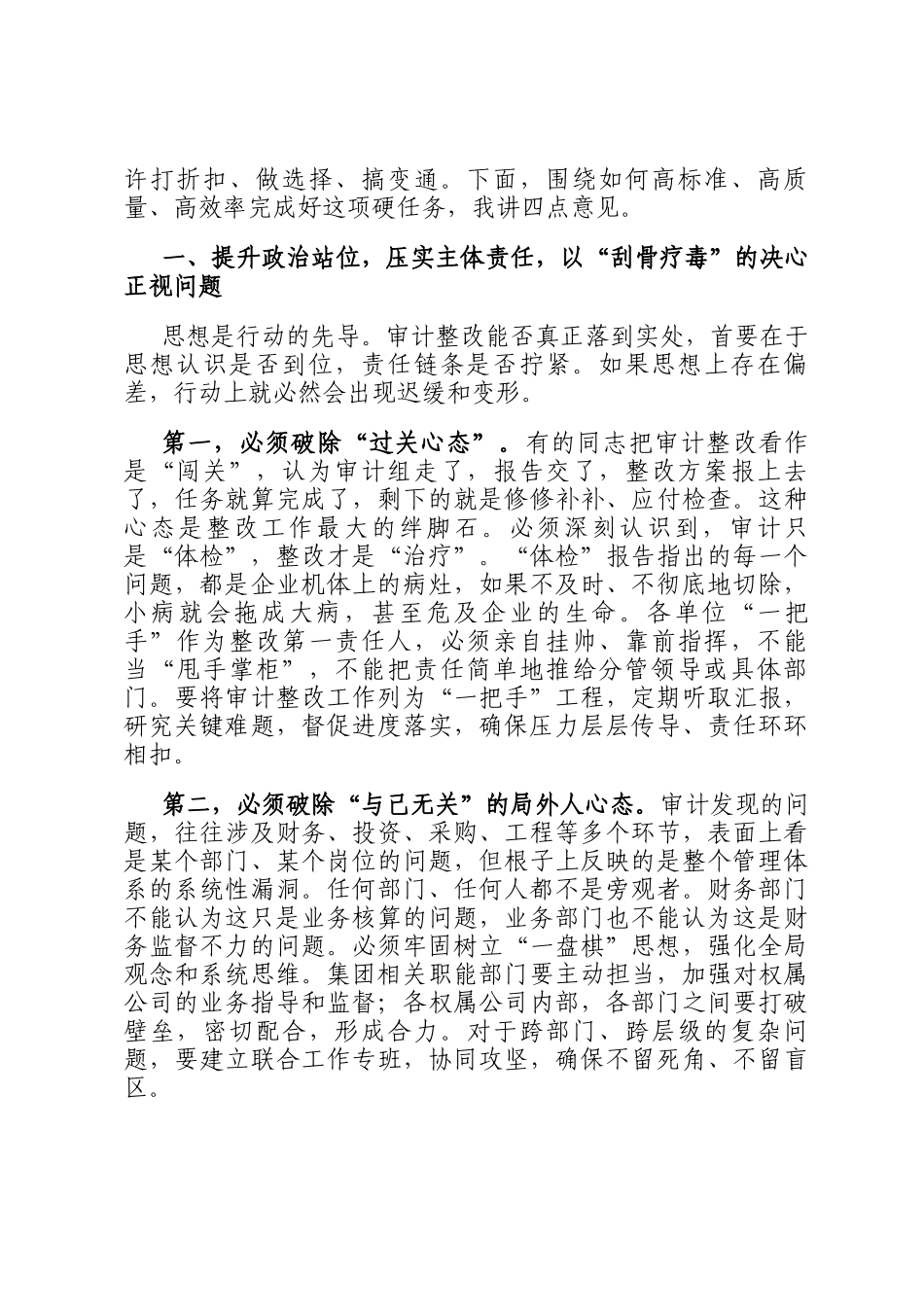 在2025年集团审计整改回头看专项工作推进会上的讲话_第2页