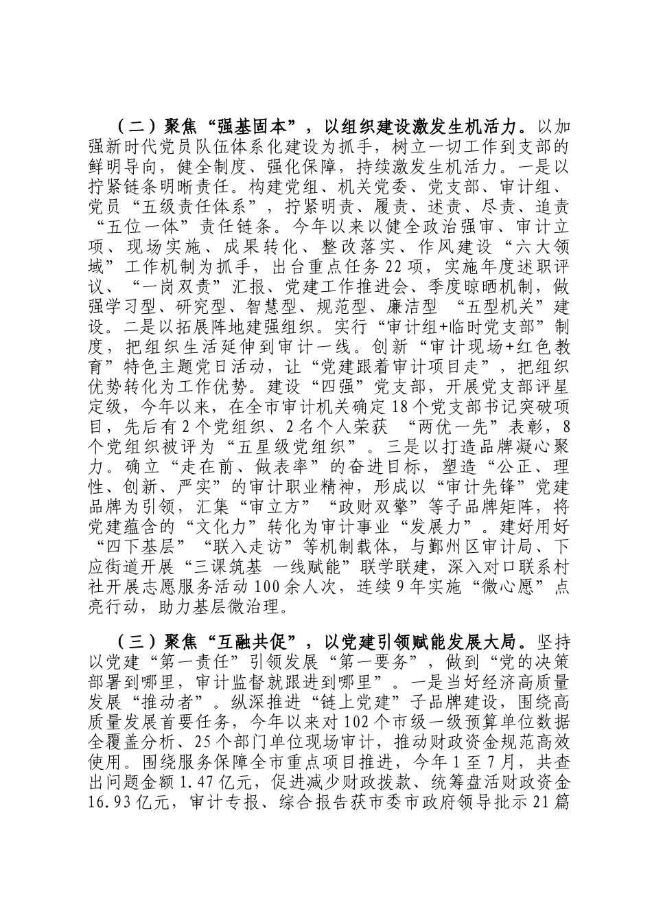 市审计局党组2025年前三季度党建工作总结_第2页