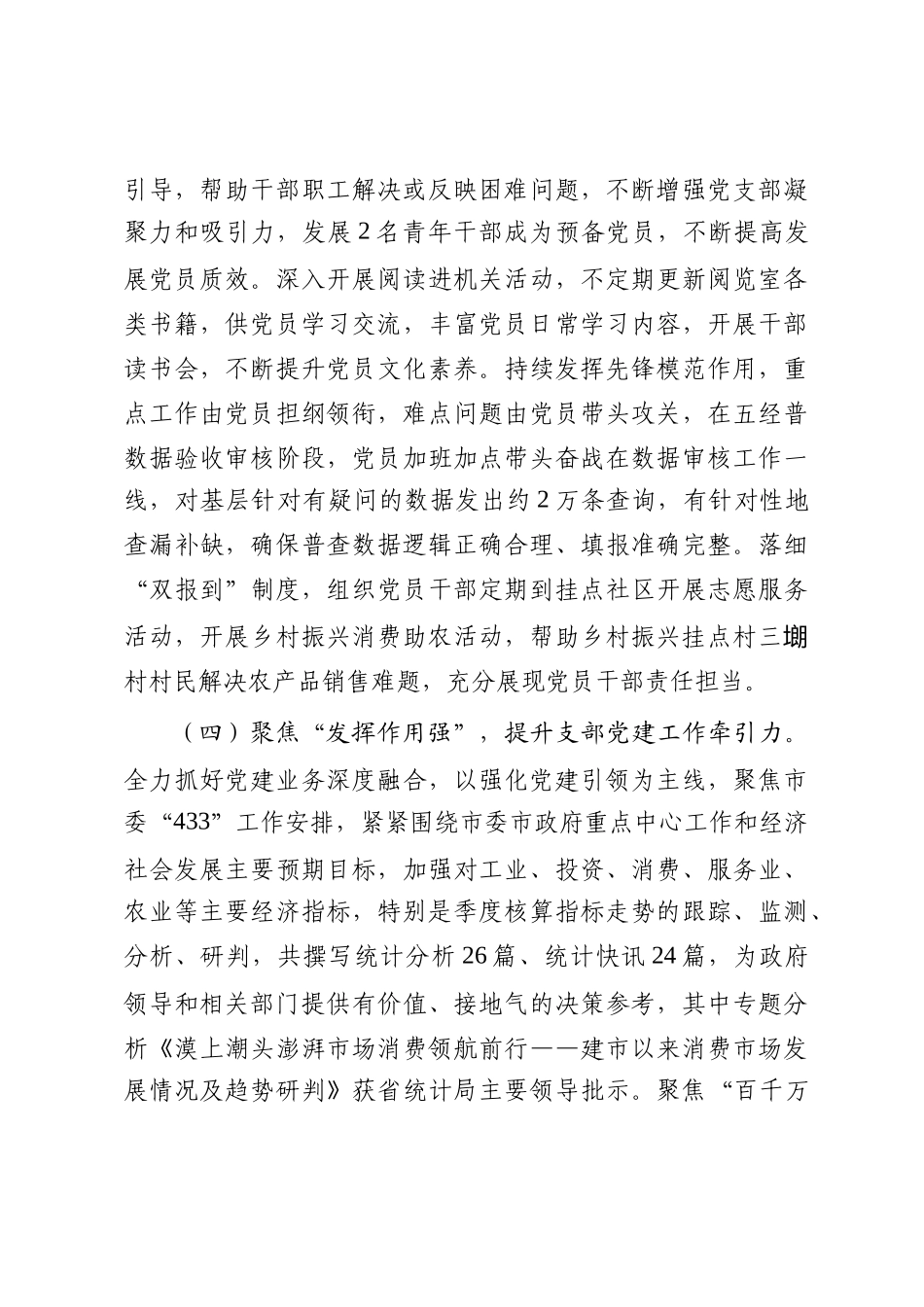 市统计局党支部2025年前三季度党建工作总结_第3页