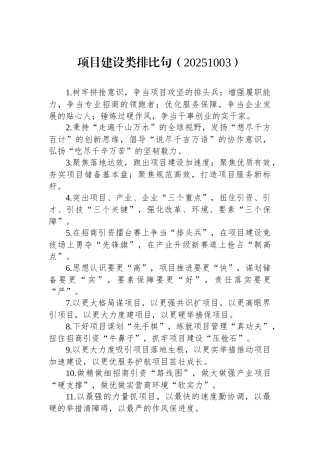 项目建设类排比句4