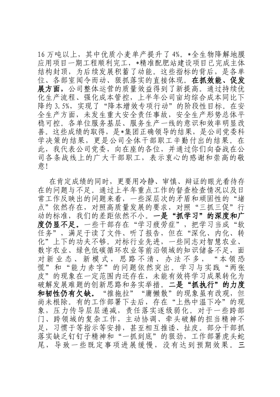 在2025年公司三抓三促行动专项工作机制办公室主任会议上的讲话_第2页