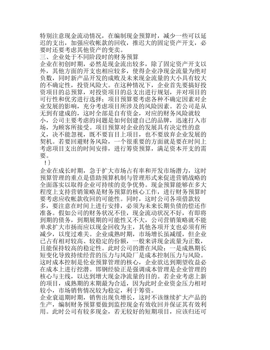浅议通过财务预算提高回避财务风险的能力分析研究  财务管理专业_第2页