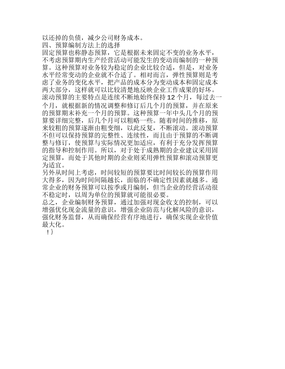 浅议通过财务预算提高回避财务风险的能力分析研究  财务管理专业_第3页