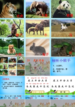 一年级语文上册《虎王开会》课件1 语文A版-语文A版小学一年级上册语文课件