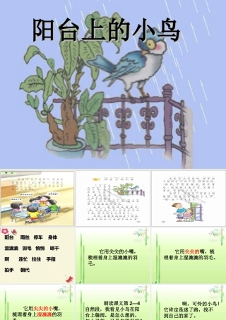 一年级语文下册 第2单元 6《阳台上的小鸟》课件7 语文S版-语文S版小学一年级下册语文课件