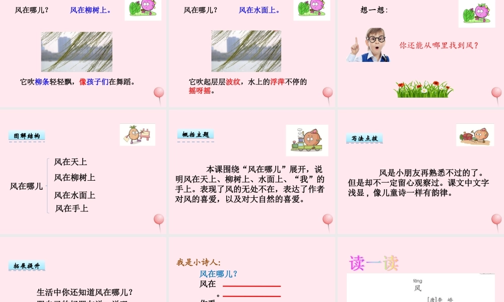 一年级语文下册 第5单元《风在哪儿》课件2 长春版-长春版小学一年级下册语文课件