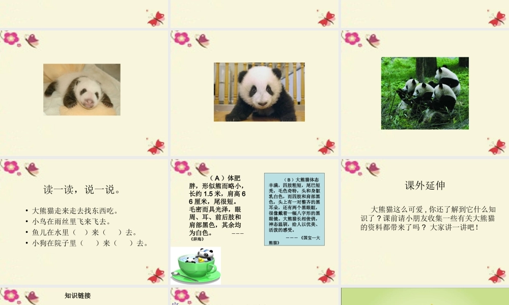 一年级语文下册 第2单元 7《大熊猫》课件4 语文S版-语文S版小学一年级下册语文课件