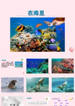 一年级语文下册 第5单元《在海里》课件 长春版-长春版小学一年级下册语文课件