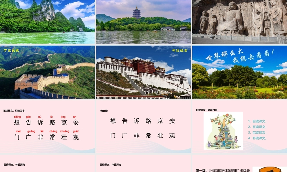 一年级语文下册 课文 1 2《我多想去看看》教学课件 新人教版-新人教版小学一年级下册语文课件