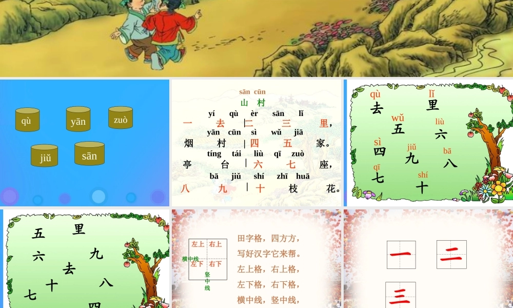 一年级语文上册《识字一》课件 教科版-教科版小学一年级上册语文课件
