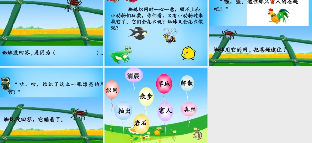 一年级语文上册《蜘蛛织网》课件1 语文A版-语文A版小学一年级上册语文课件