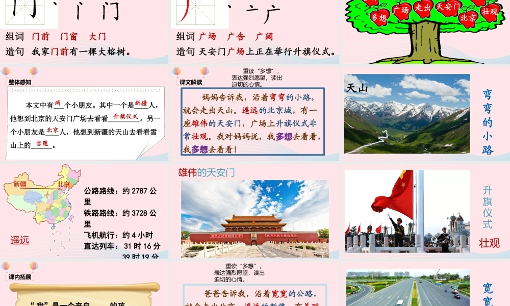 一年级语文下册 课文 1 2《我多想去看看》课堂教学课件 新人教版-新人教版小学一年级下册语文课件