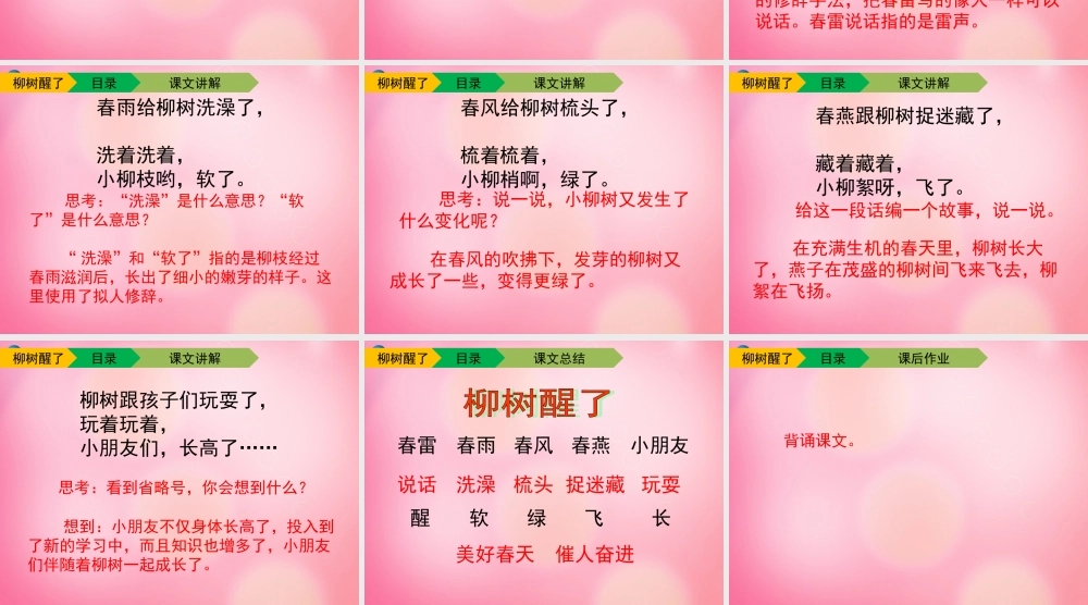 一年级语文下册 1 柳树醒了（第二课时）教学课件 新人教版-新人教版小学一年级下册语文课件