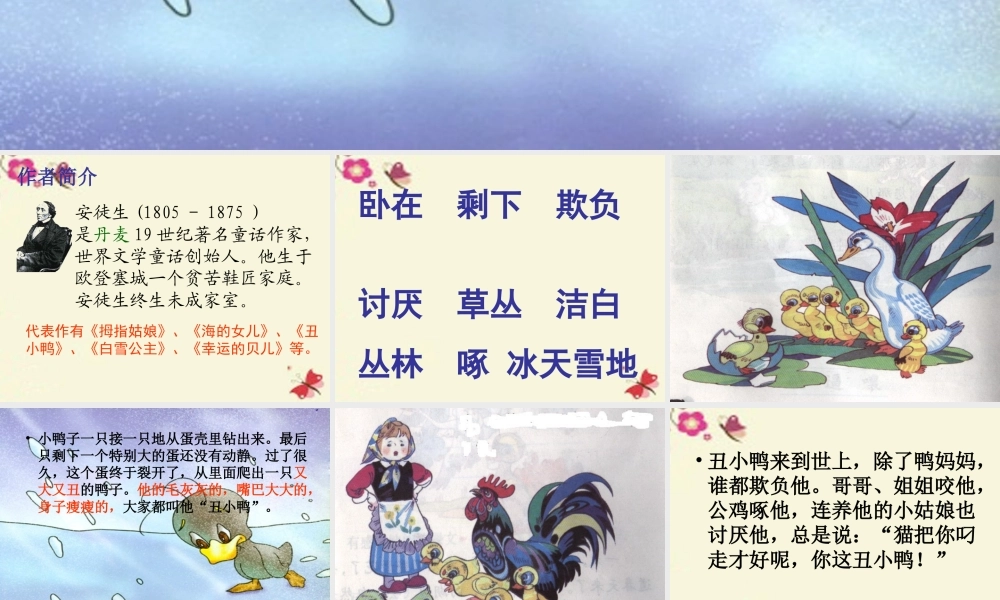 一年级语文下册 第6单元 28《丑小鸭（一）》课件3 语文S版-语文S版小学一年级下册语文课件