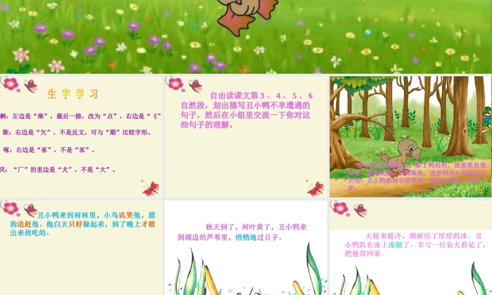 一年级语文下册 第6单元 29《丑小鸭（二）》课件1 语文S版-语文S版小学一年级下册语文课件