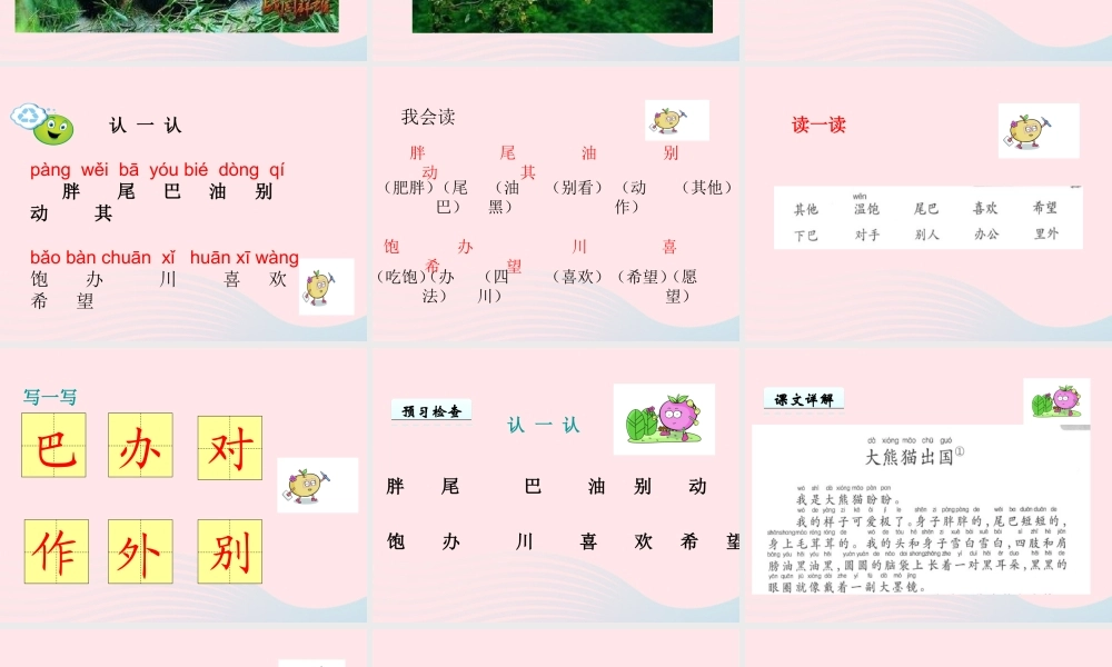 一年级语文下册 第2单元《大熊猫出国》课件1 长春版-长春版小学一年级下册语文课件