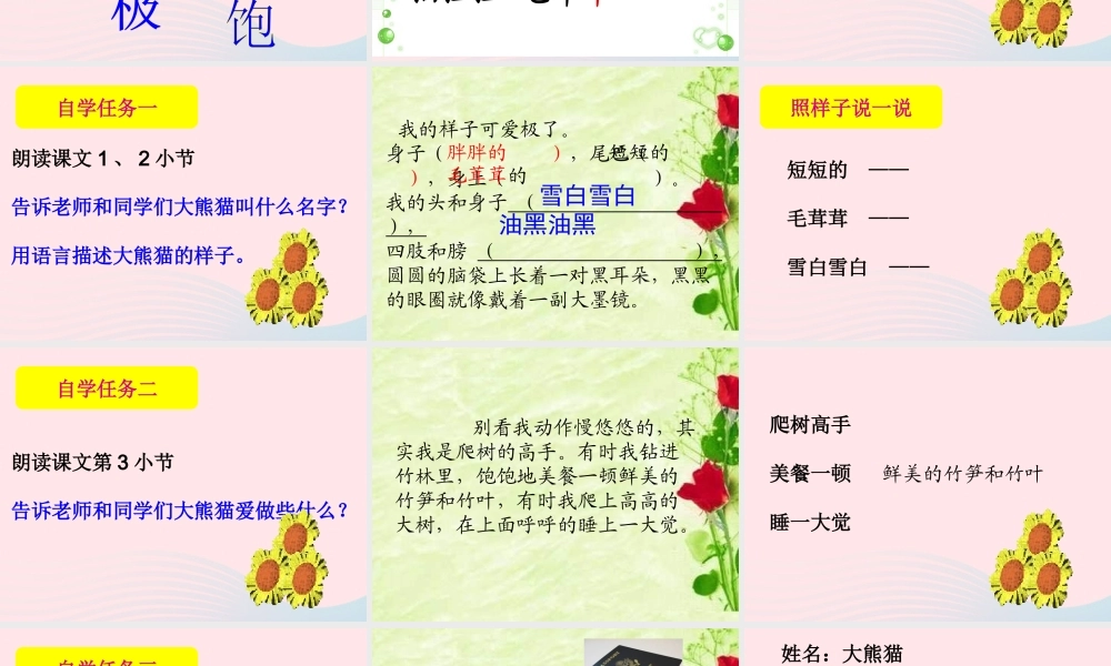 一年级语文下册 第2单元《大熊猫出国》课件2 长春版-长春版小学一年级下册语文课件
