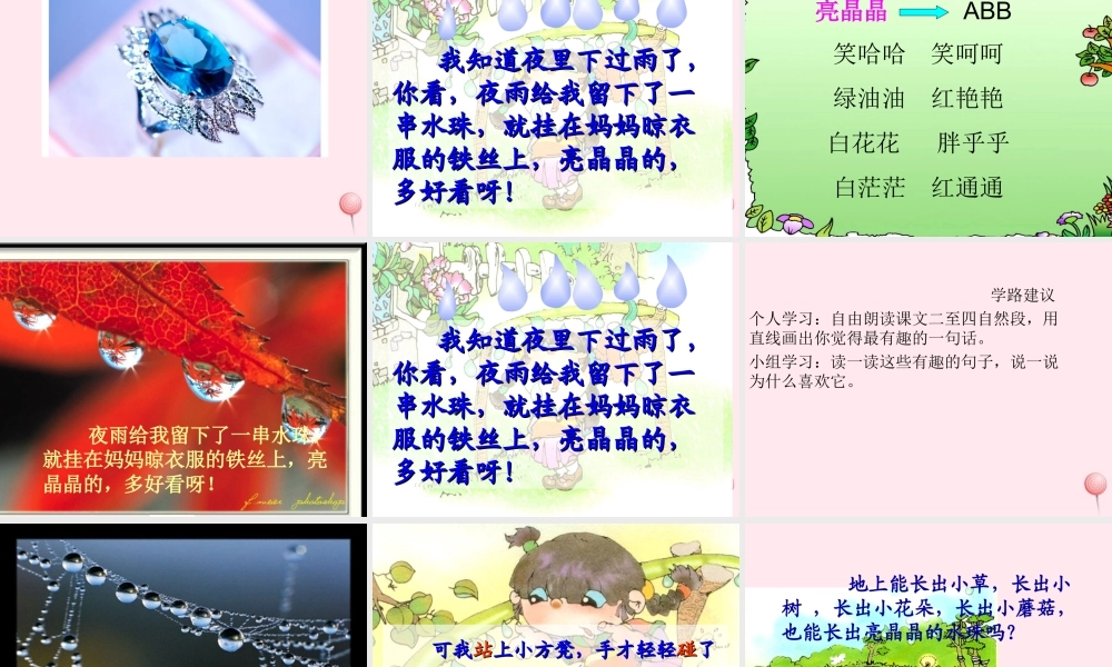 一年级语文下册 第2课《种水珠》课件3 鄂教版-鄂教版小学一年级下册语文课件