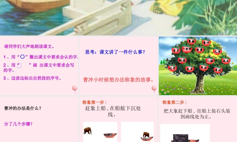 一年级语文下册 第7单元《曹冲称象》课件2 长春版-长春版小学一年级下册语文课件