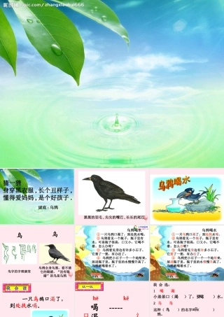 一年级语文下册 第7单元《乌鸦喝水》课件2 长春版-长春版小学一年级下册语文课件