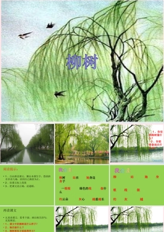 一年级语文下册 第7课《柳树》课件1 冀教版-冀教版小学一年级下册语文课件