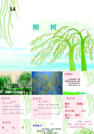 一年级语文下册 第7课《柳树》课件2 冀教版-冀教版小学一年级下册语文课件