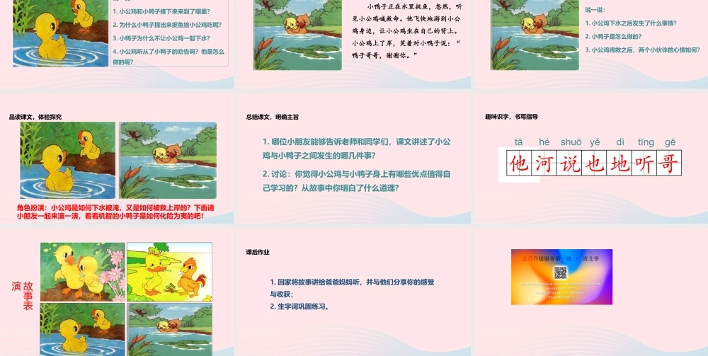 一年级语文下册 课文 2 第5课《小公鸡和小鸭子》教学课件 新人教版-新人教版小学一年级下册语文课件