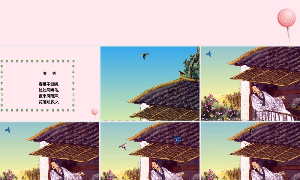 一年级语文下册 第8单元《春晓》课件2 长春版-长春版小学一年级下册语文课件