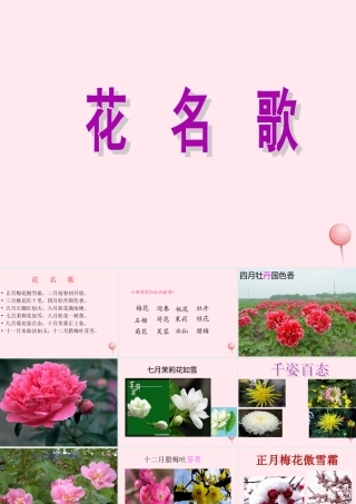 一年级语文下册 第8单元《花名歌》课件3 长春版-长春版小学一年级下册语文课件