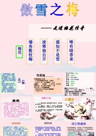 一年级语文下册 第8单元《梅花》课件 长春版-长春版小学一年级下册语文课件
