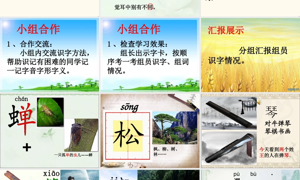 一年级语文下册 第8单元《听声》课件1 长春版-长春版小学一年级下册语文课件