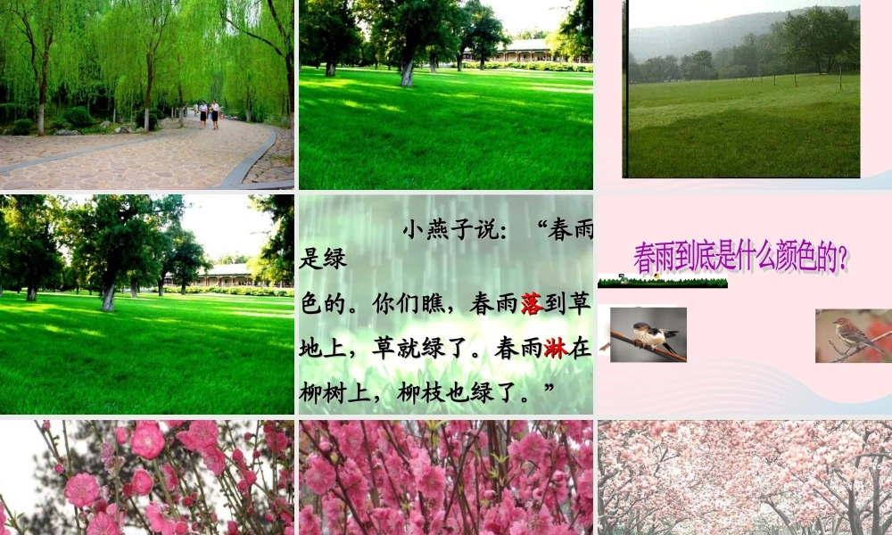 一年级语文下册 第8课《春雨的色彩》课件3 冀教版-冀教版小学一年级下册语文课件