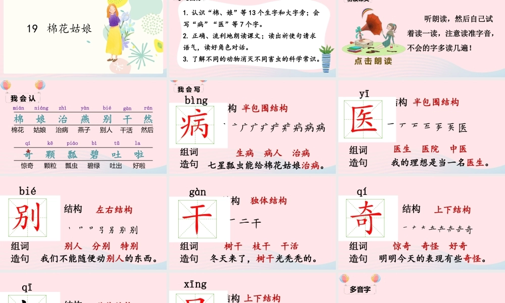 一年级语文下册 课文 6 19《棉花姑娘》课堂教学课件 新人教版-新人教版小学一年级下册语文课件